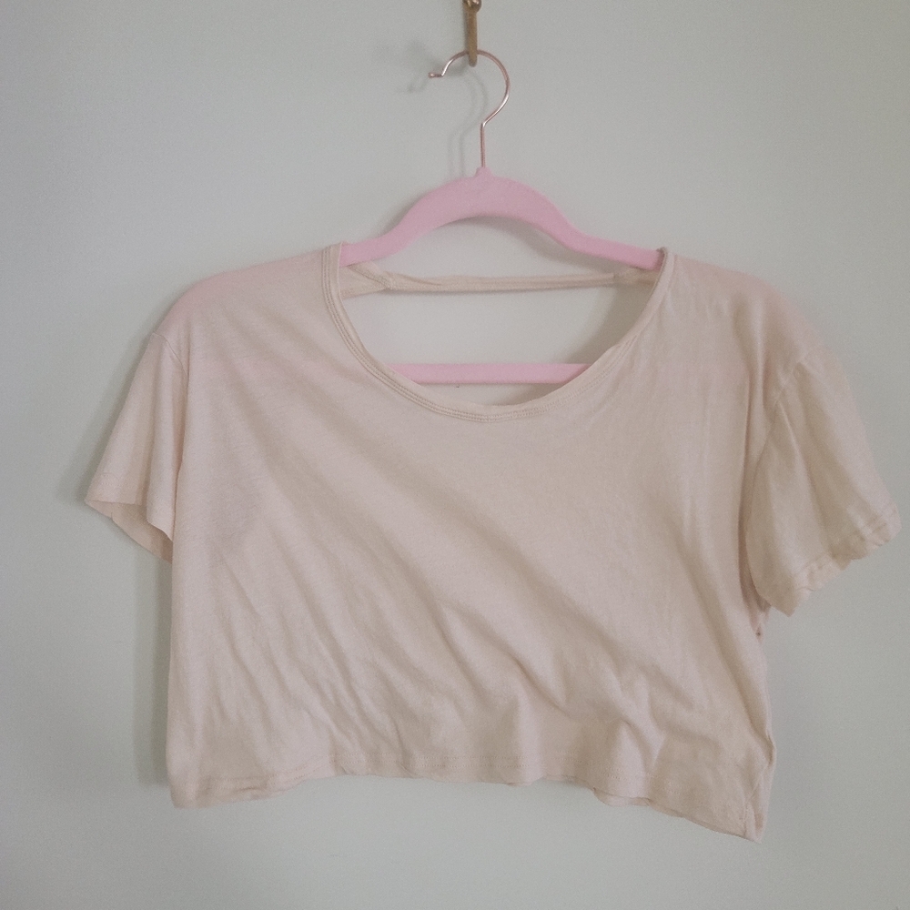 Popflex cream crop tee